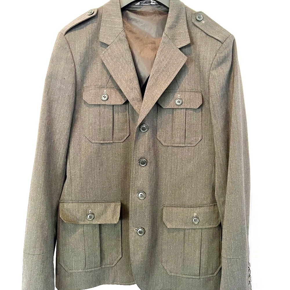 Vintage H&M - Men's Military/Conductor Blazer Jacket - Dark Grey - 80% OFF SALE!